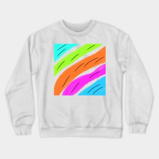 Green pink blue watercolor abstract art Crewneck Sweatshirt